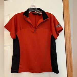 Harley-Davidson pullover quarter zip short sleeve shirt with mesh side. Sz small